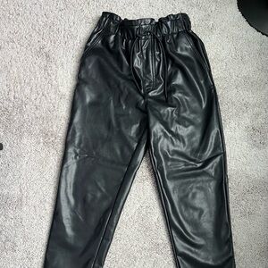 Abercrombie & Fitch Black Faux Leather Joggers
